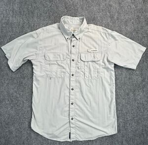Magellan Outdoors Fish Gear Fishing Shirt M S Gray Moisture Wicking Vented